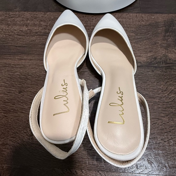 Lulus White Slingback Kitten Heels – Pointed Toe (US 7) - Picture 3 of 5